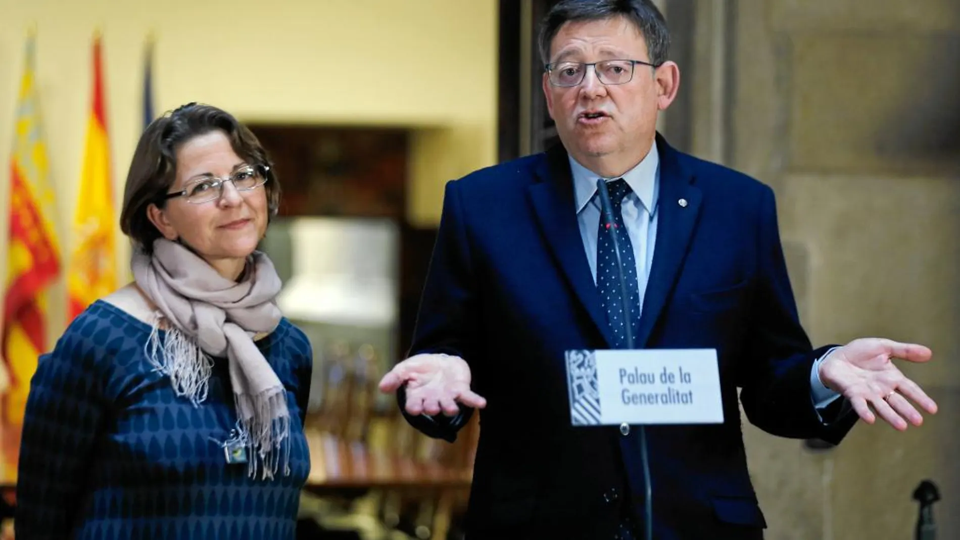 La consellera de Agricultura, Elena Cebrián, junto al presidente de la Generalitat, Ximo Puig