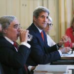 El secretario de estado estadounidense, John Kerry, durante las negocoaciones