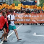 Manifestación en San Sebastián para rechazar la sentencia contra las 'herriko tabernas'