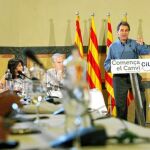 El presidente de CiU, Artur Mas, el pasado lunes en un acto celebrado en Reus (Tarragona)