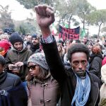 Manifestación en Macerata contra el ataque xenófobo contra inmigrantes africanos por un joven neonazi que dejó seis heridos el 3 de febrero