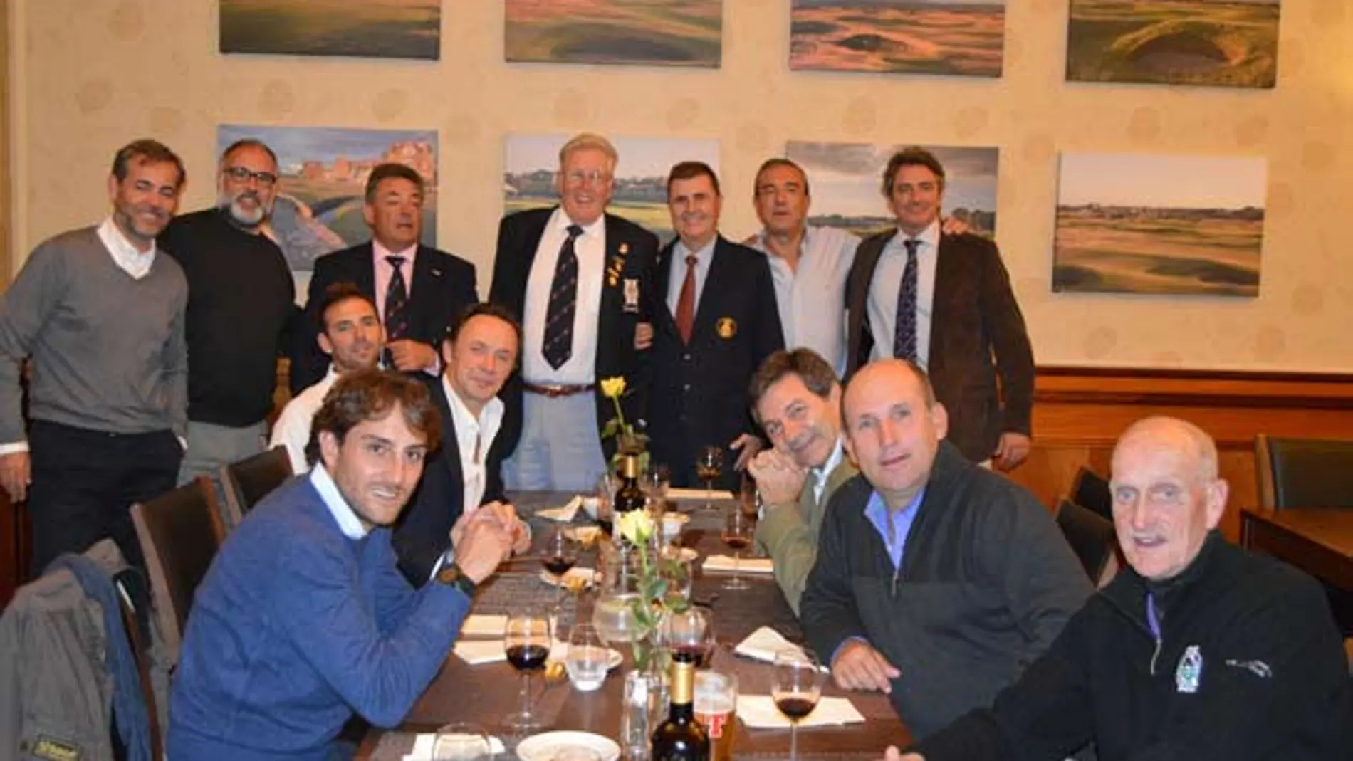 Cena de los jugadores en St. Andrews.