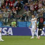 El croata Ante Rebic celebra su gol anotado ante Argentina / Ap