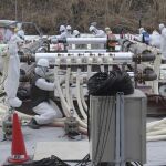 El muro de hielo de Fukushima, hace unos días, sometido a los últimos retoques