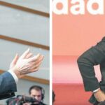 El presidente del Gobierno, Mariano Rajoy, (izq.) y el líder de Cs, Albert Rivera, (dcha.), ayer en sendos actos de partido