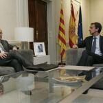 Zapatero y Montilla analizan en Moncloa el desarrollo del Estatut / Connie G. Santos