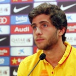 Sergi Roberto, este sábado en sala de prensa