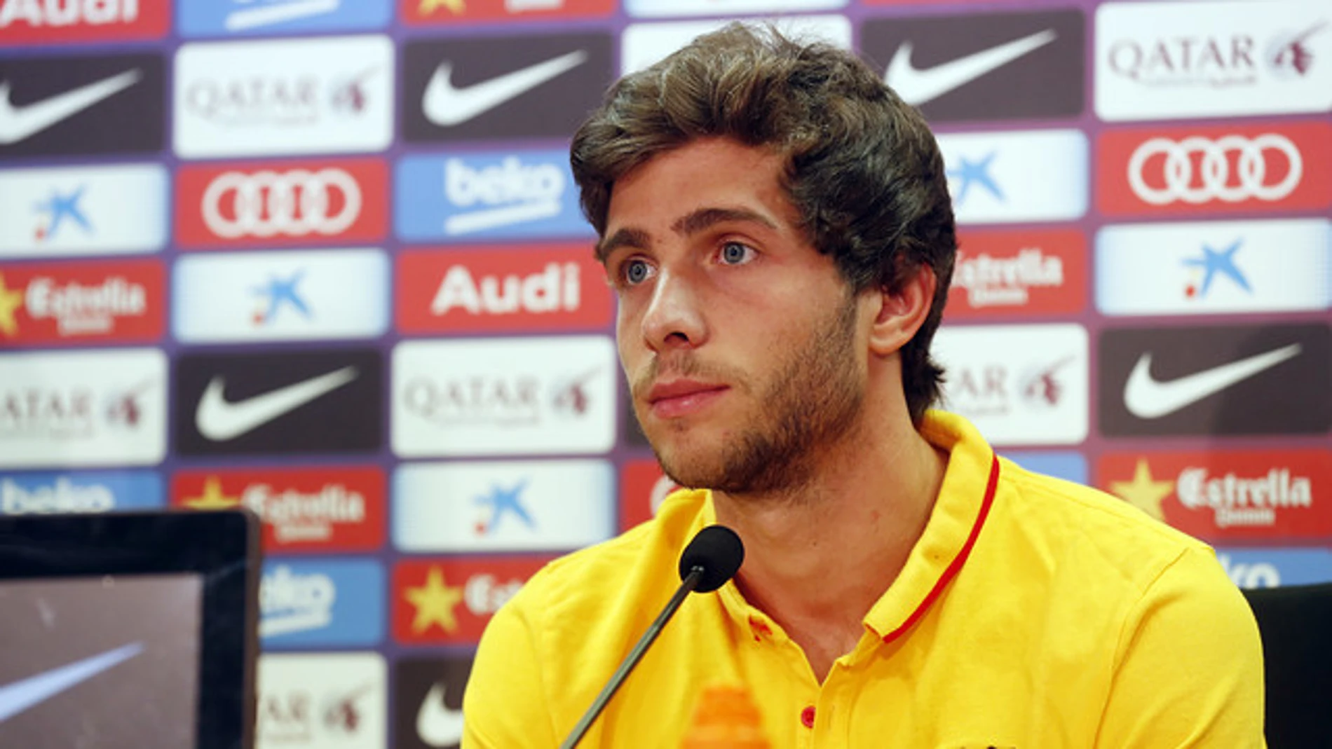 Sergi Roberto, este sábado en sala de prensa