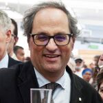 El presidente de la Generalitat, Quim Torra, ha visitado hoy la V Feria de la Gamba de Palamós. EFE/Robin Townsend
