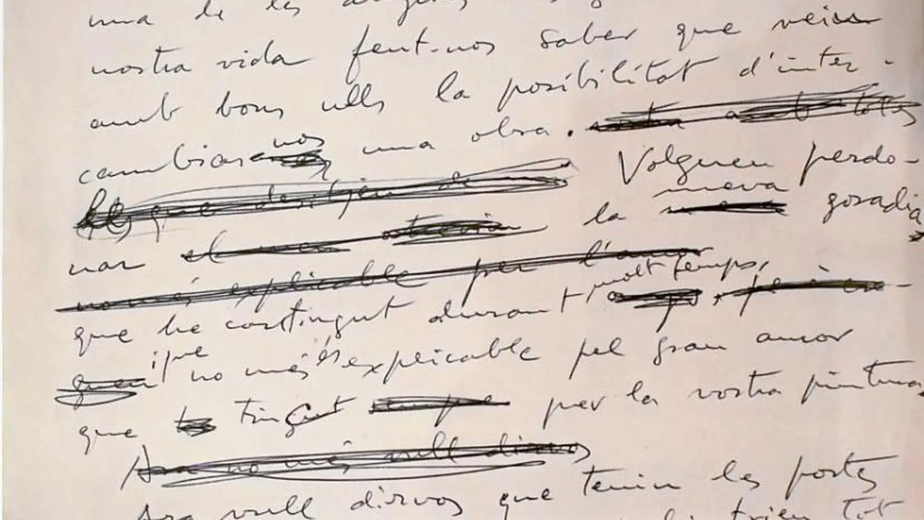 Borrador de la carta de Tàpies a Miró para intercambiar obras