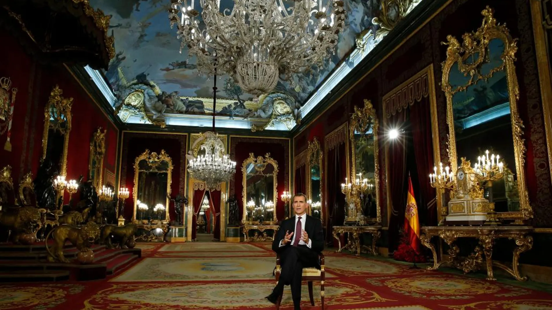El discurso de Don Felipe fue grabado en la tarde del martes, y el Palacio de Oriente permaneció cerrado al público