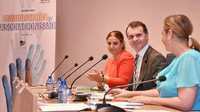 El secretario general de la Consejería de la Presidencia, José Manuel Herrero, durante la jornada, ayer en Soria