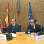 Leire Pajín, Fernández de la Vega y Alonso arroparon a Zapatero en su comparecencia de ayer