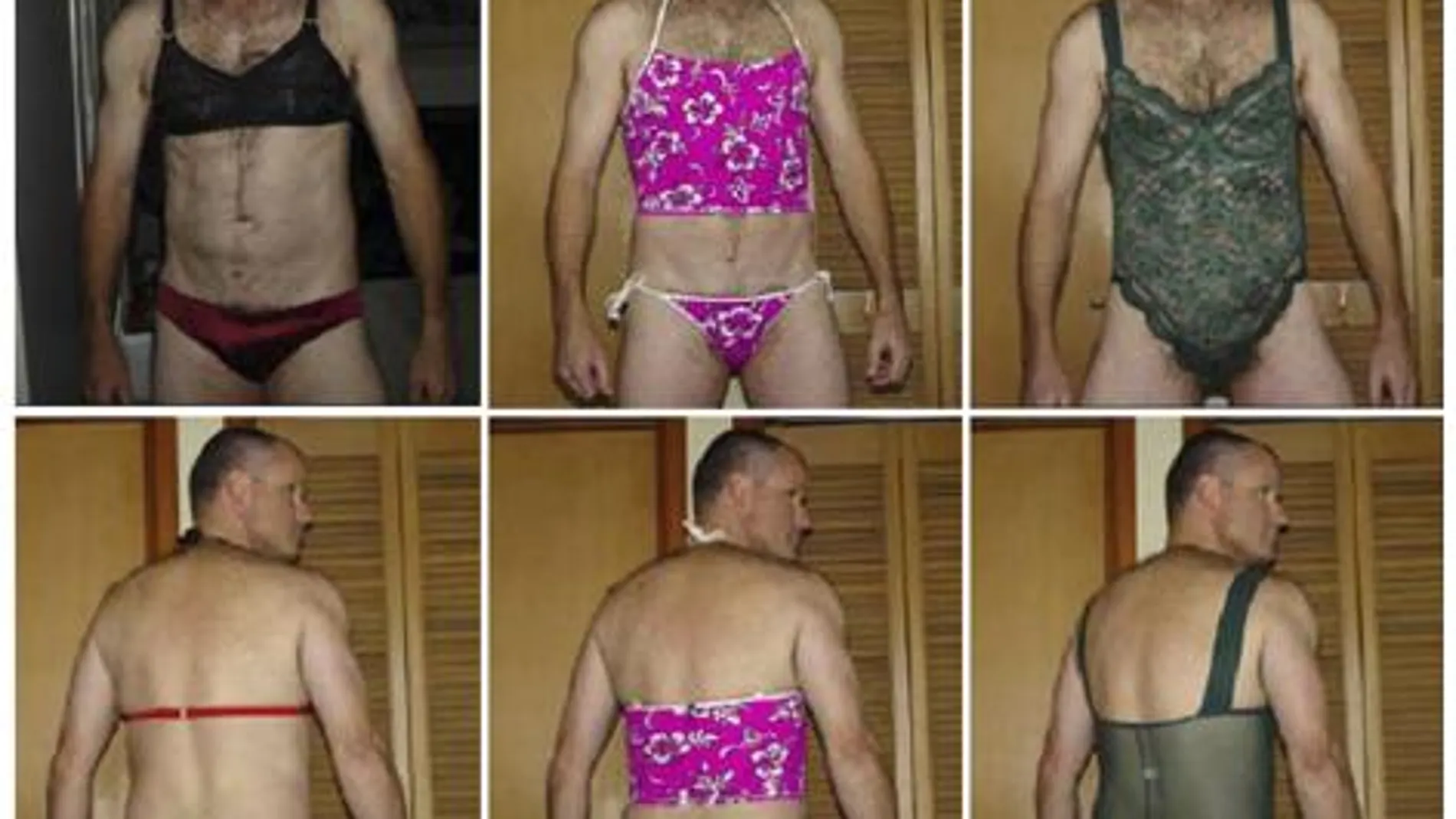 Fotografías del coronel posando en ropa interior femenina