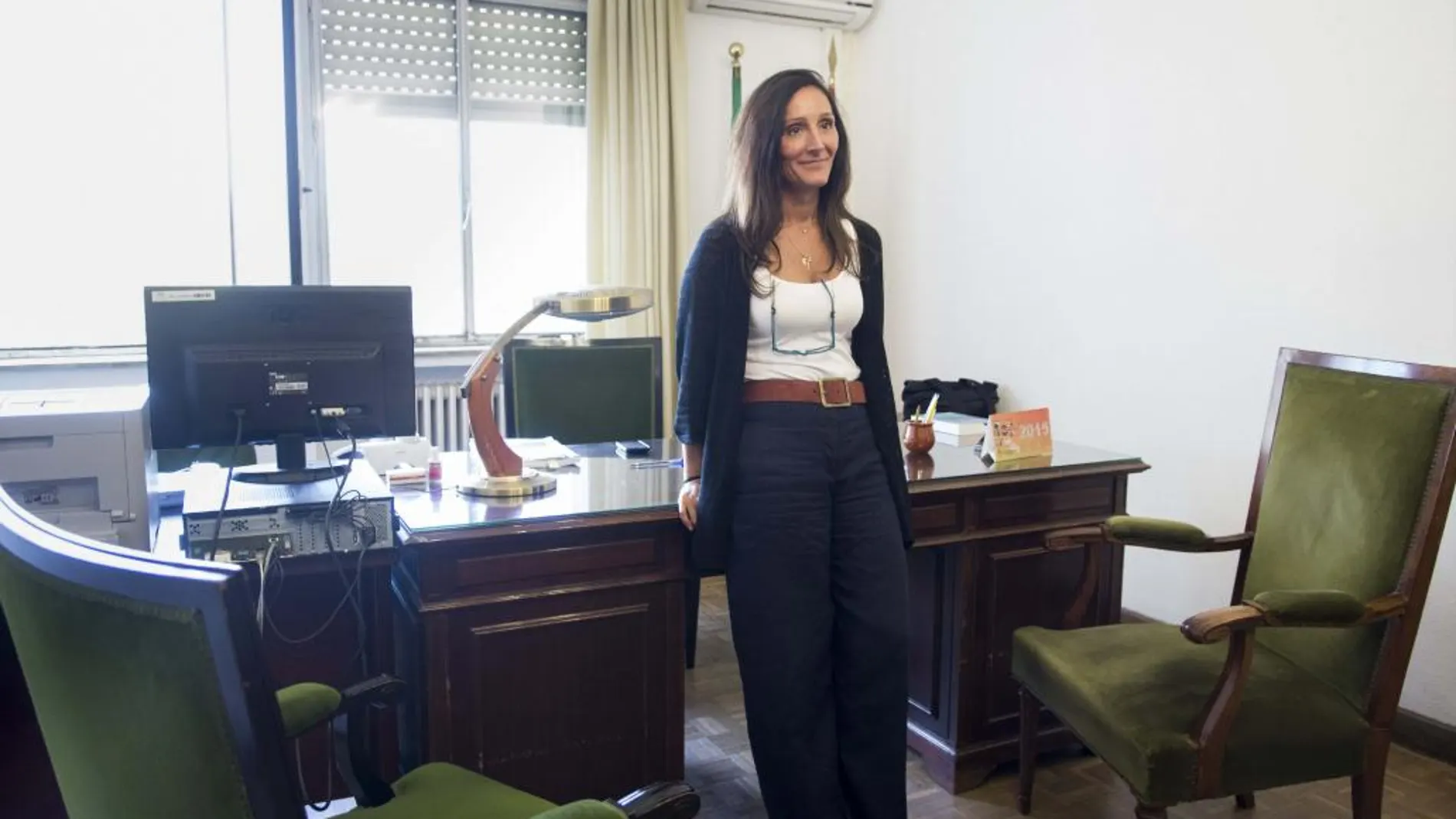 María Núñez Bolaños en su nuevo despacho en el juzgado de instrucción 6 de Sevilla, el pasado día 16