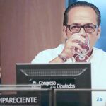 Álvaro Pérez, conocido como «El Bigotes», ayer en la comisión del Congreso