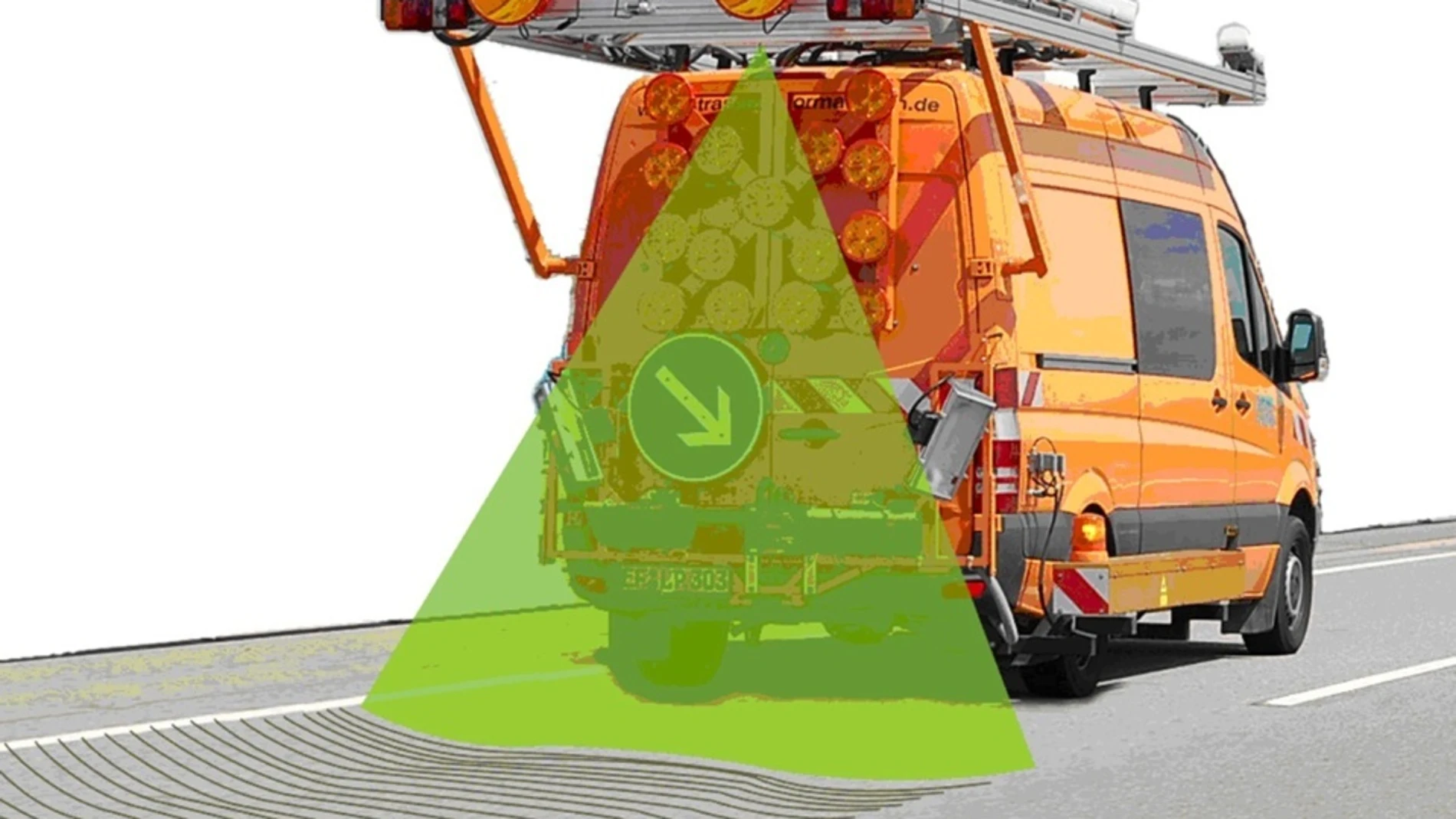 El láser puede analizar el estado de una carretera de 4 metros de ancho gracias a la anchura de su haz.