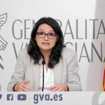 La vicepresidenta del Consell, Mónica Oltra, tras la reunión semanal del Gobierno valenciano