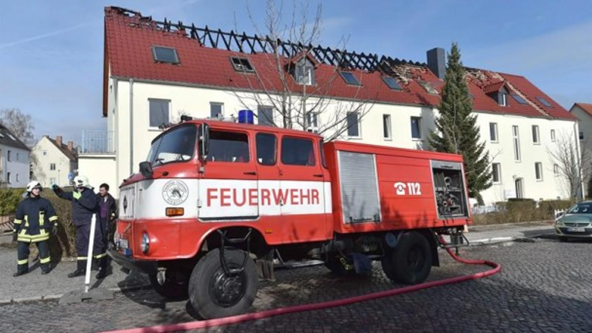 Imagen del incendio de un albergue de refugiados en Alemania el pasado mes de abril.