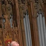 El cardenal –y papable– de Nueva York, Timothy Dolan, ayer en la catedral de Saint Patrick