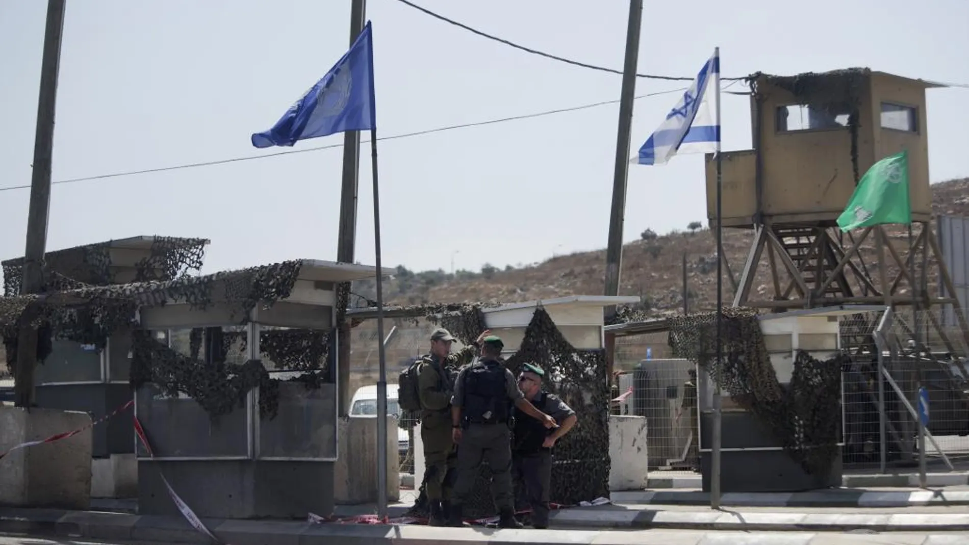 Un puesto fronterizo del ejército israelí, en Nablus