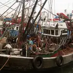 Fotografia de archivo, tomada el 15/02/2018, de un barco pesquero marroquí en el puerto de Dajla (Marruecos)