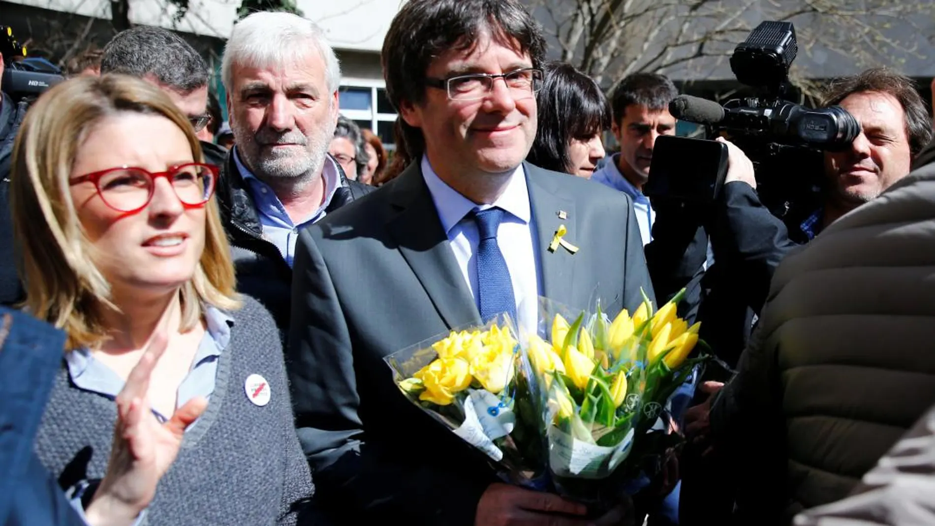 Carles Puigdemont tras ser libertado en Alemania. REUTERS/Hannibal Hanschke
