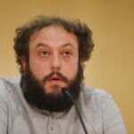 Guillermo Zapata, edil de Ahora Madrid, el día de su renuncia como concejal de cultura