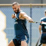 Karim Benzema, en un entrenamiento del Real Madrid/Foto: REALMADRID.COM