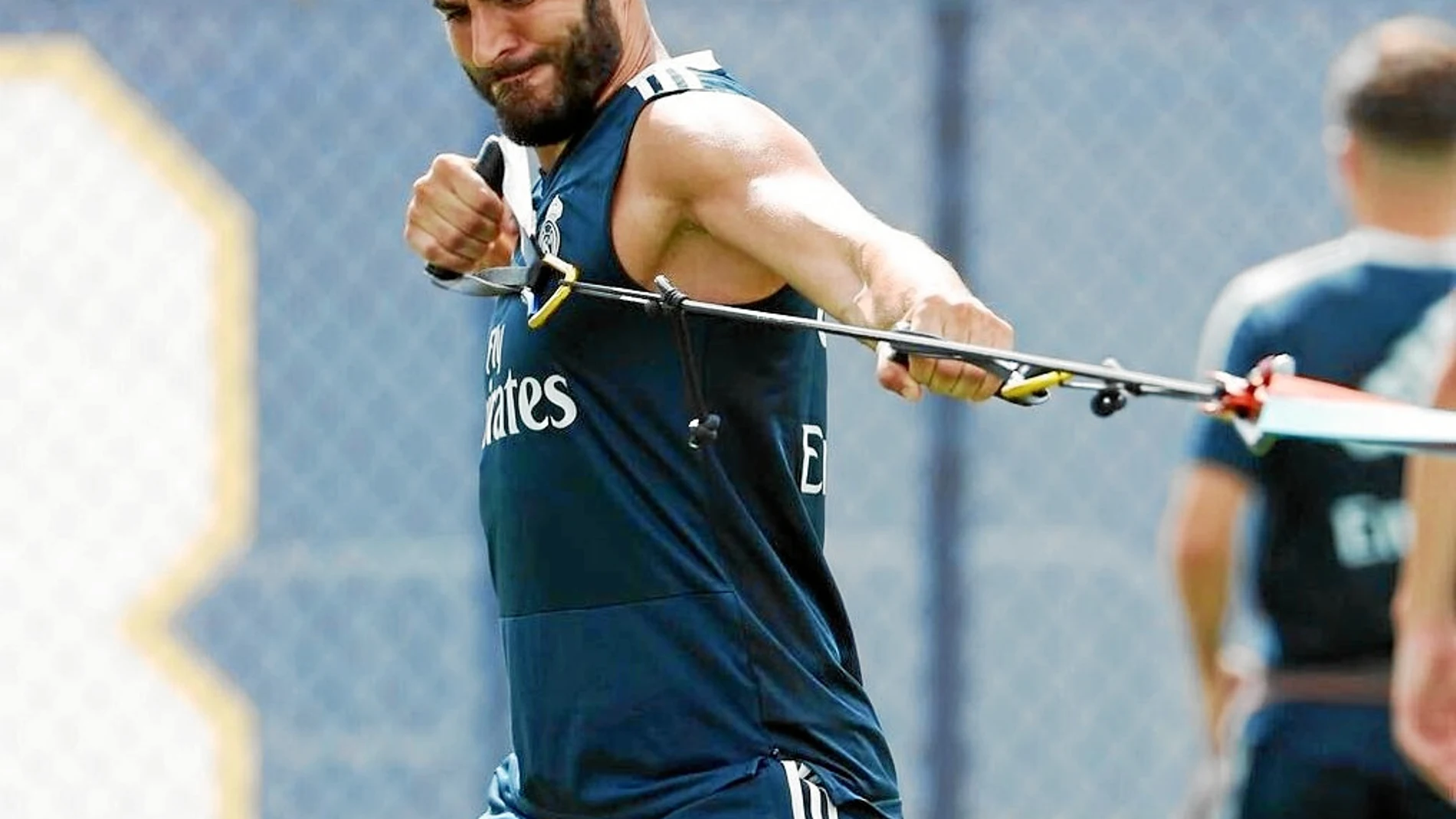 Karim Benzema, en un entrenamiento del Real Madrid/Foto: REALMADRID.COM