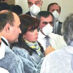 La presidenta argentina visita un hospital con afectados en Buenos Aires
