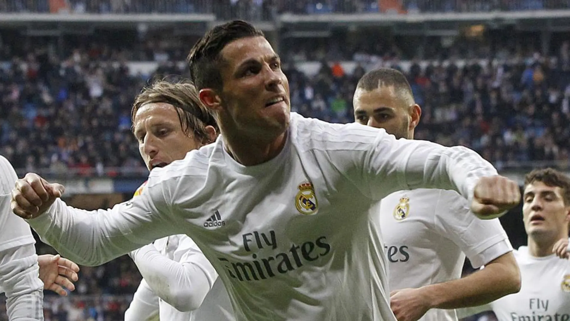 Cristiano Ronaldo celebra su segundo gol ante la Real Sociedad.