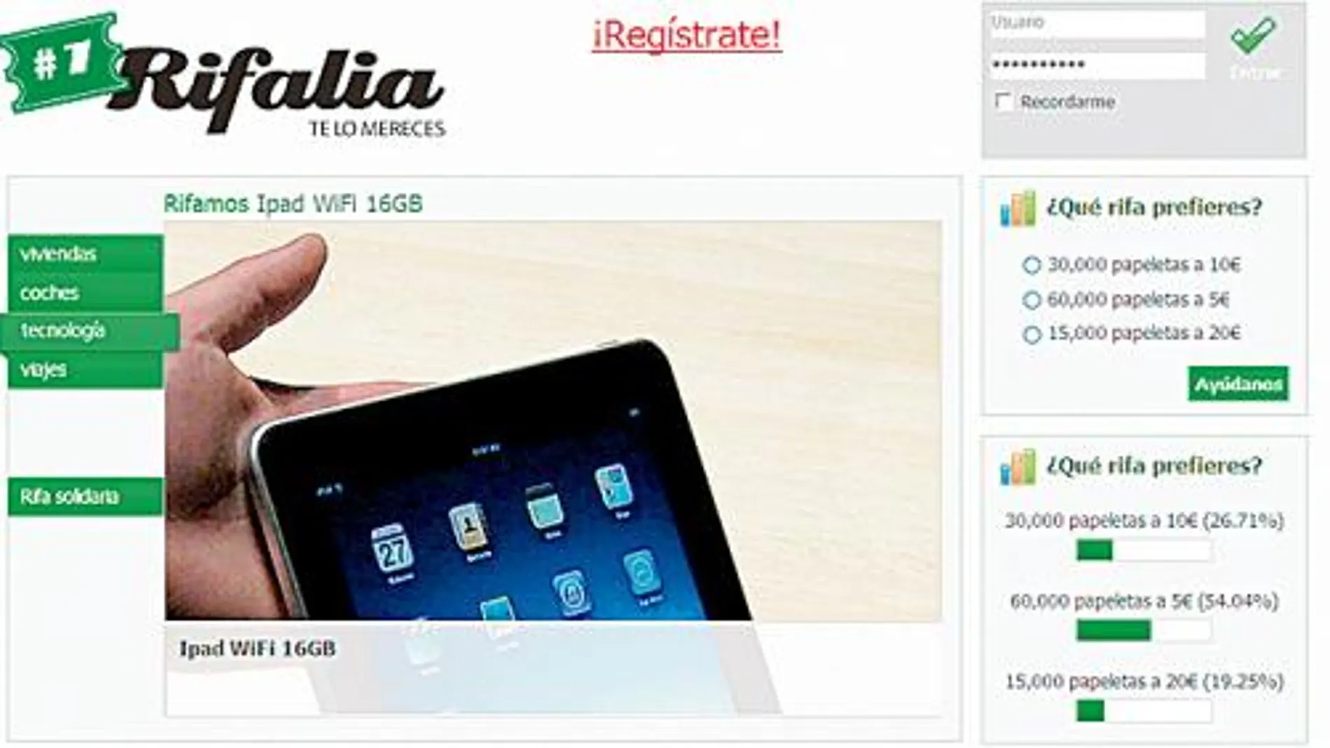 Gane un piso en una rifa virtual