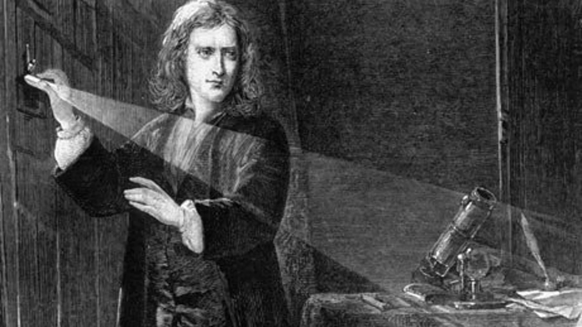 Un grabado de la época de Isaac Newton