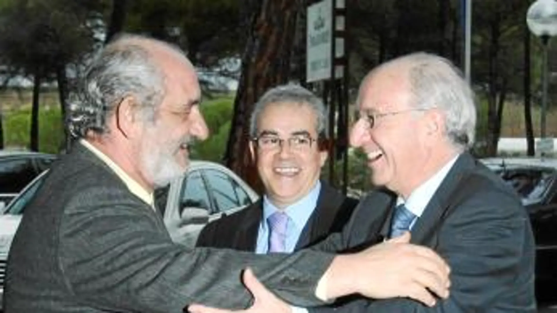 Santos Llamas y Julio Fermoso durante un encuentro este año