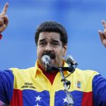 Nicolás Maduro durante un mitin en su campaña electoral en Caracas