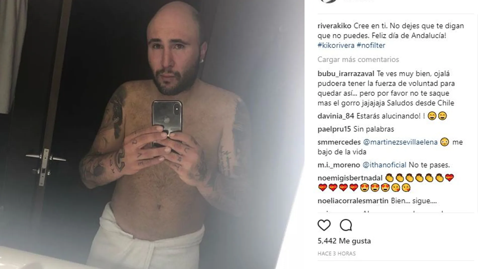 Kiko Rivera presume de su nuevo cuerpo en Instagram