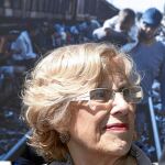 Carmena presentó ayer la exposición sobre el drama de los refugiados en Europa