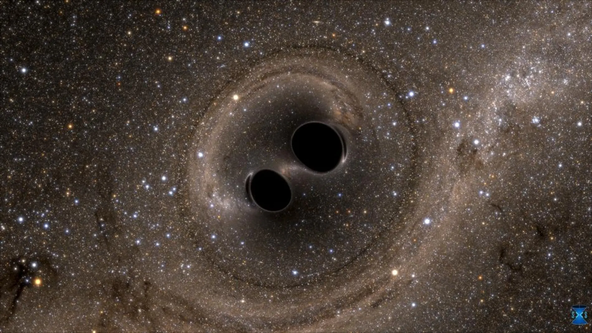 Siimulación de dos agujeros negros