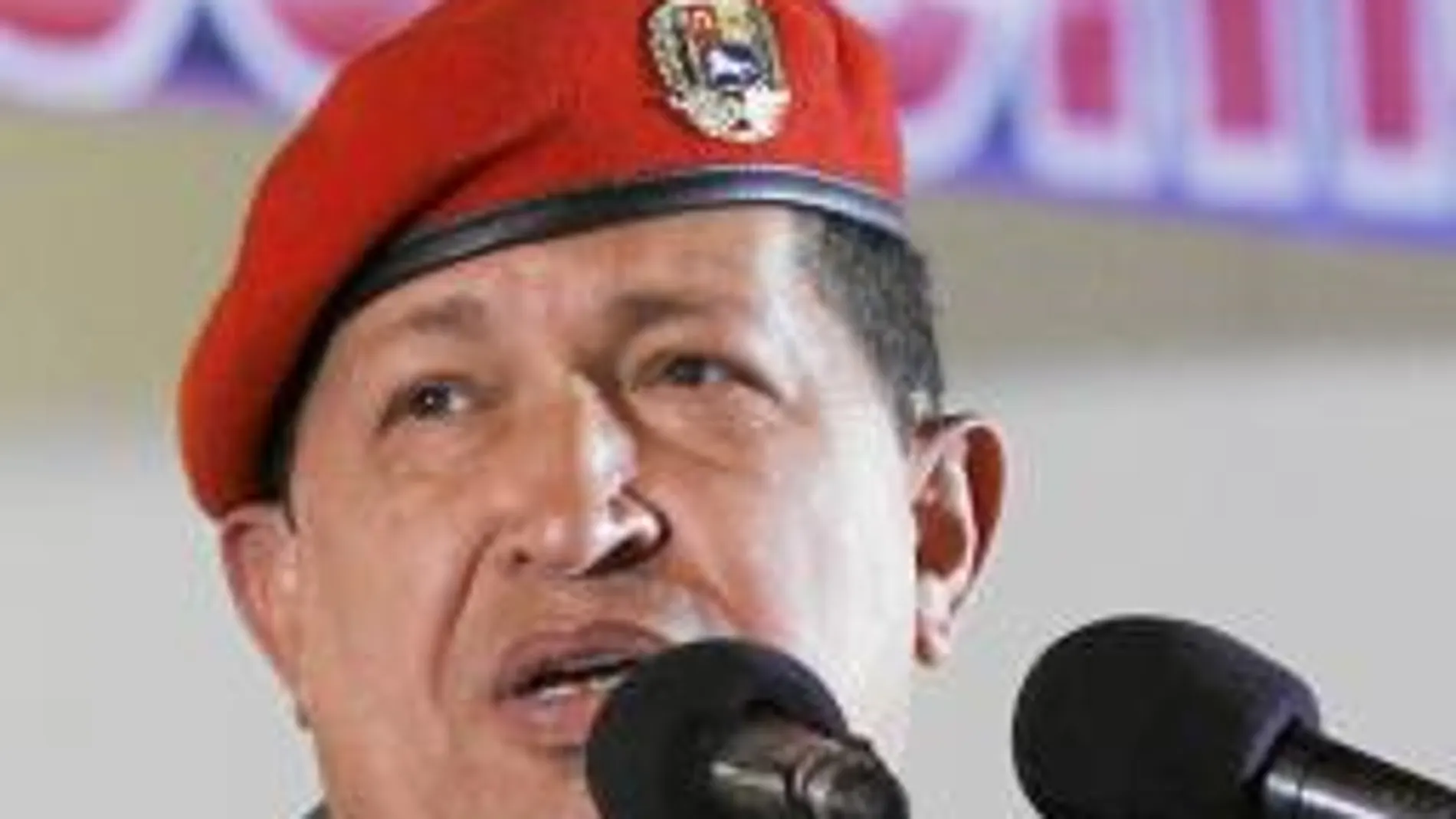 El presidente venezolano, Chávez, durante su alocución al Ejército