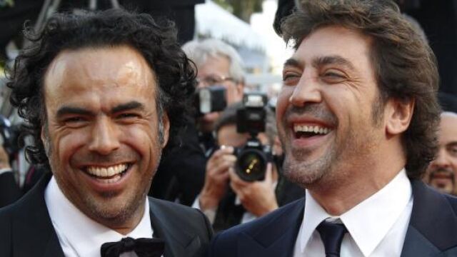 Javier Bardem, junto a González Iñárritu, en la presentación de «Biutiful»