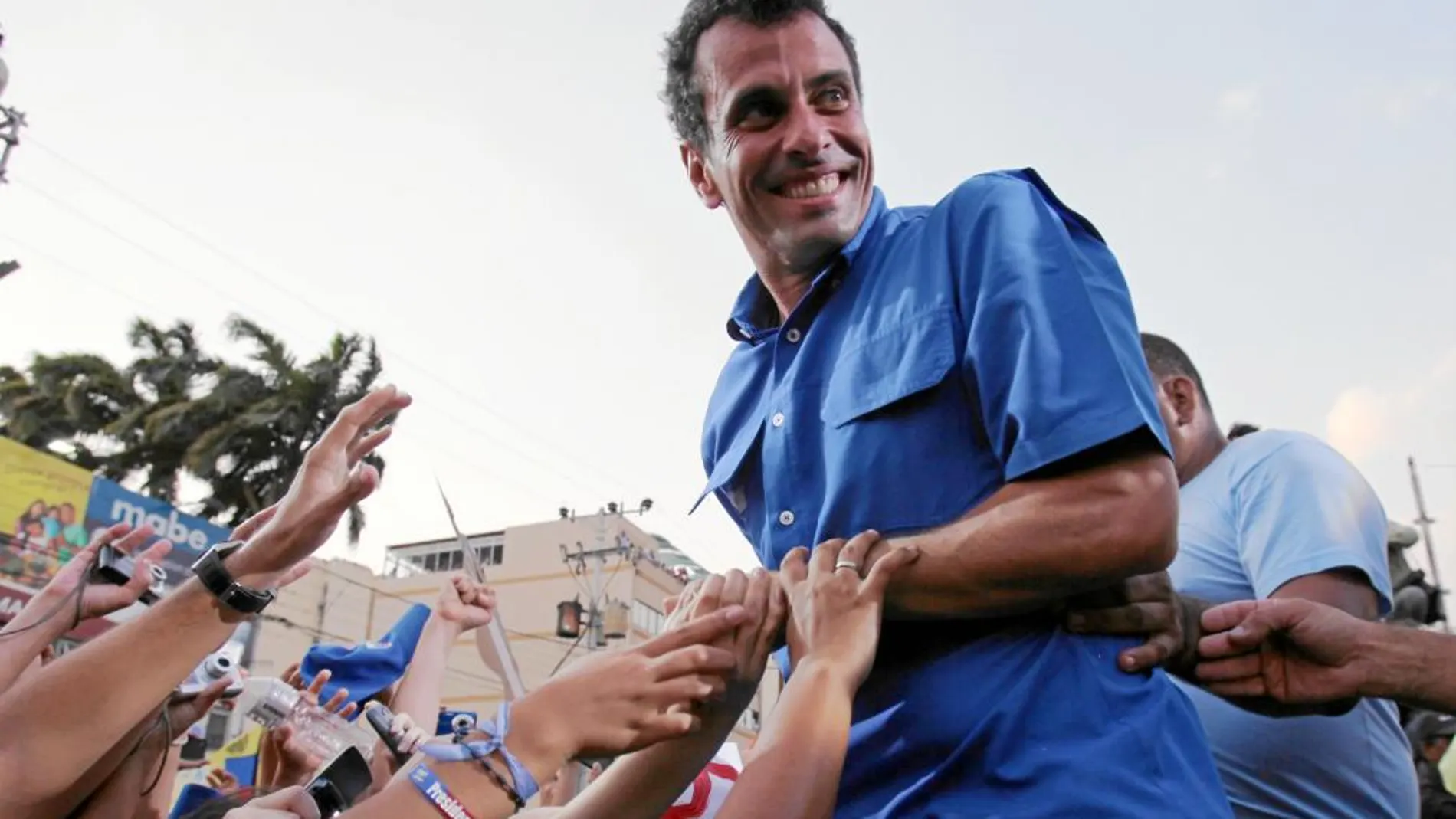 Capriles, durante una de sus intervenciones de campaña esta misma semana en la ciudad de Caracas