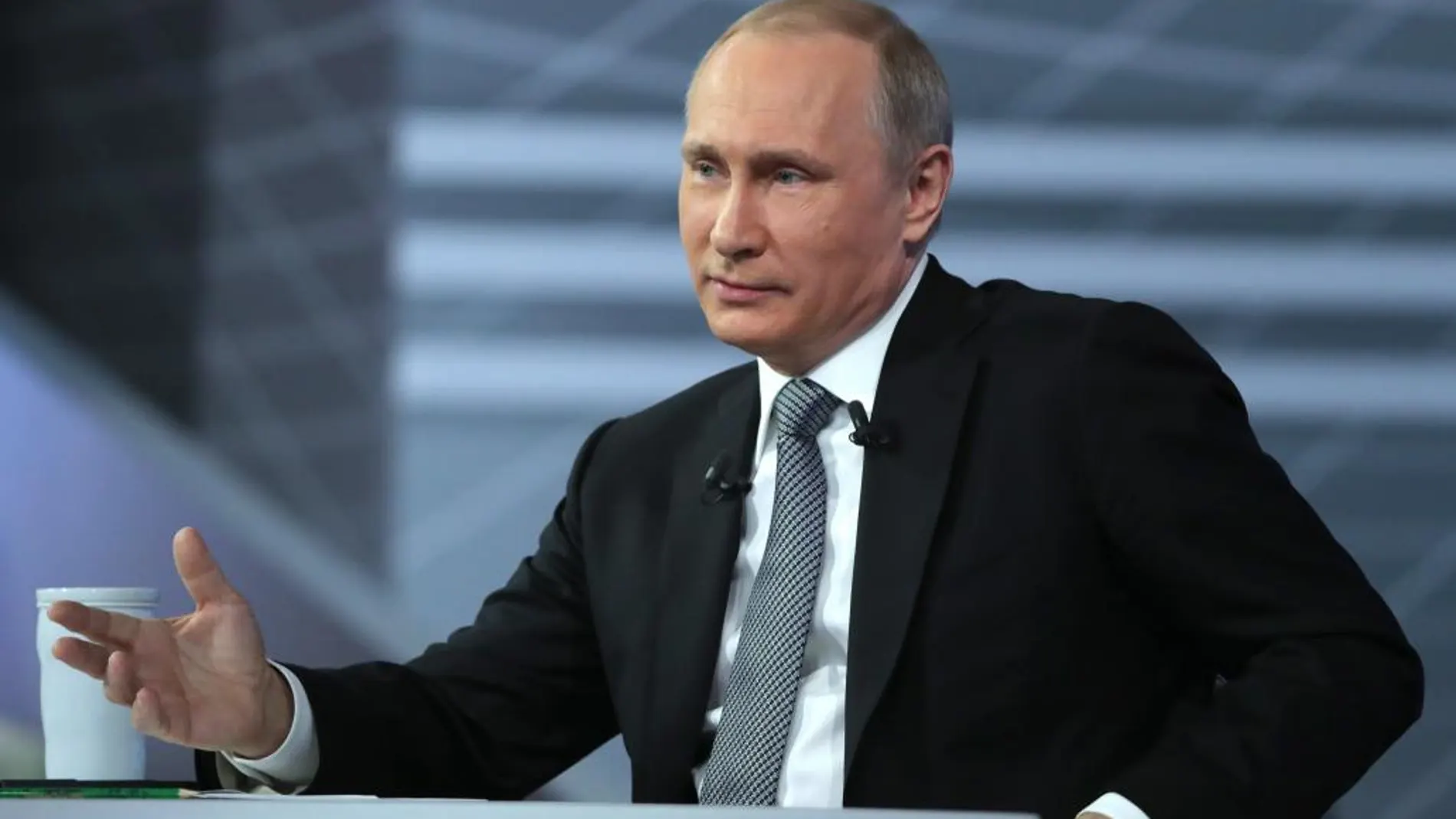 Vladimir Putin durante el programa de televisión
