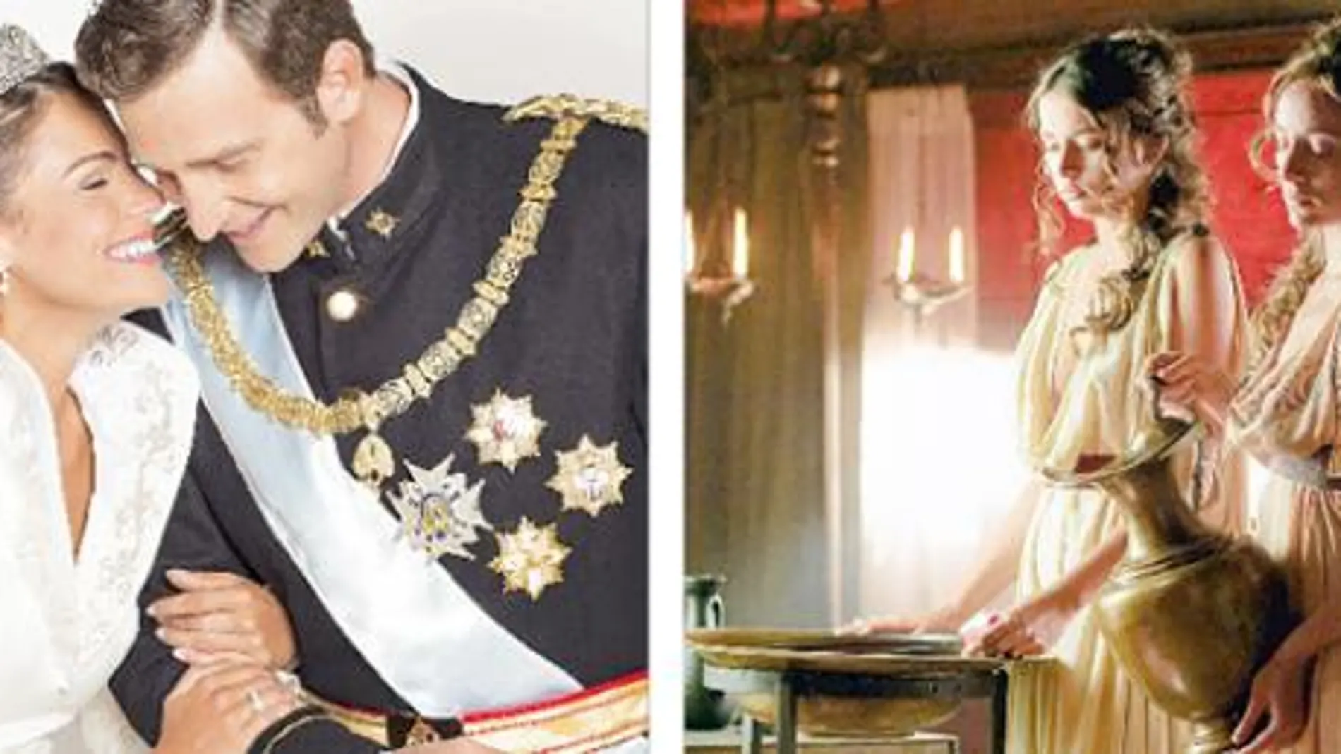 «Felipe y Letizia» han cambiado sus planes de estreno y los protagonistas de «Hispania» (a la derecha) tuvieron que mudarse al próximo lunes