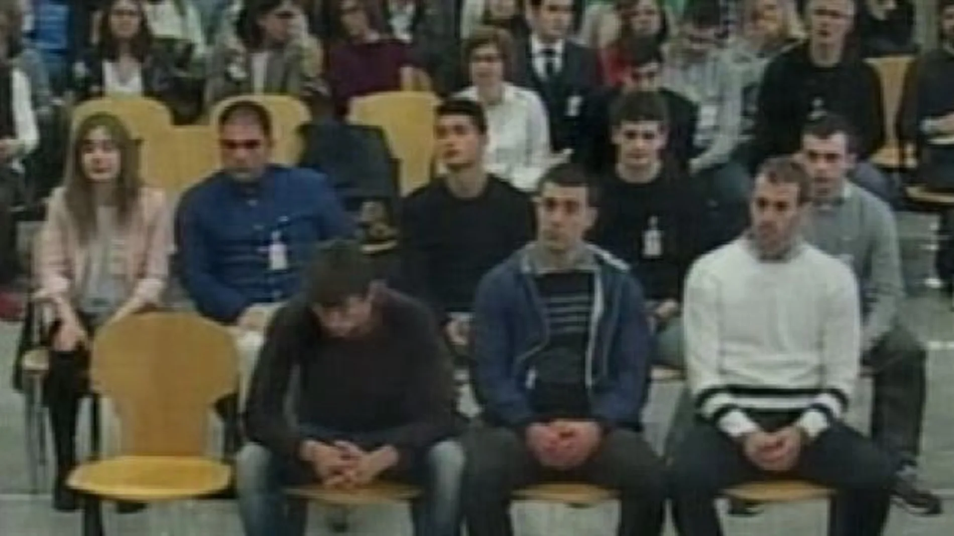 Imagen del interior de la Audiencia Nacional donde están siendo juzgadas ocho personas por la agresión de Alsasua