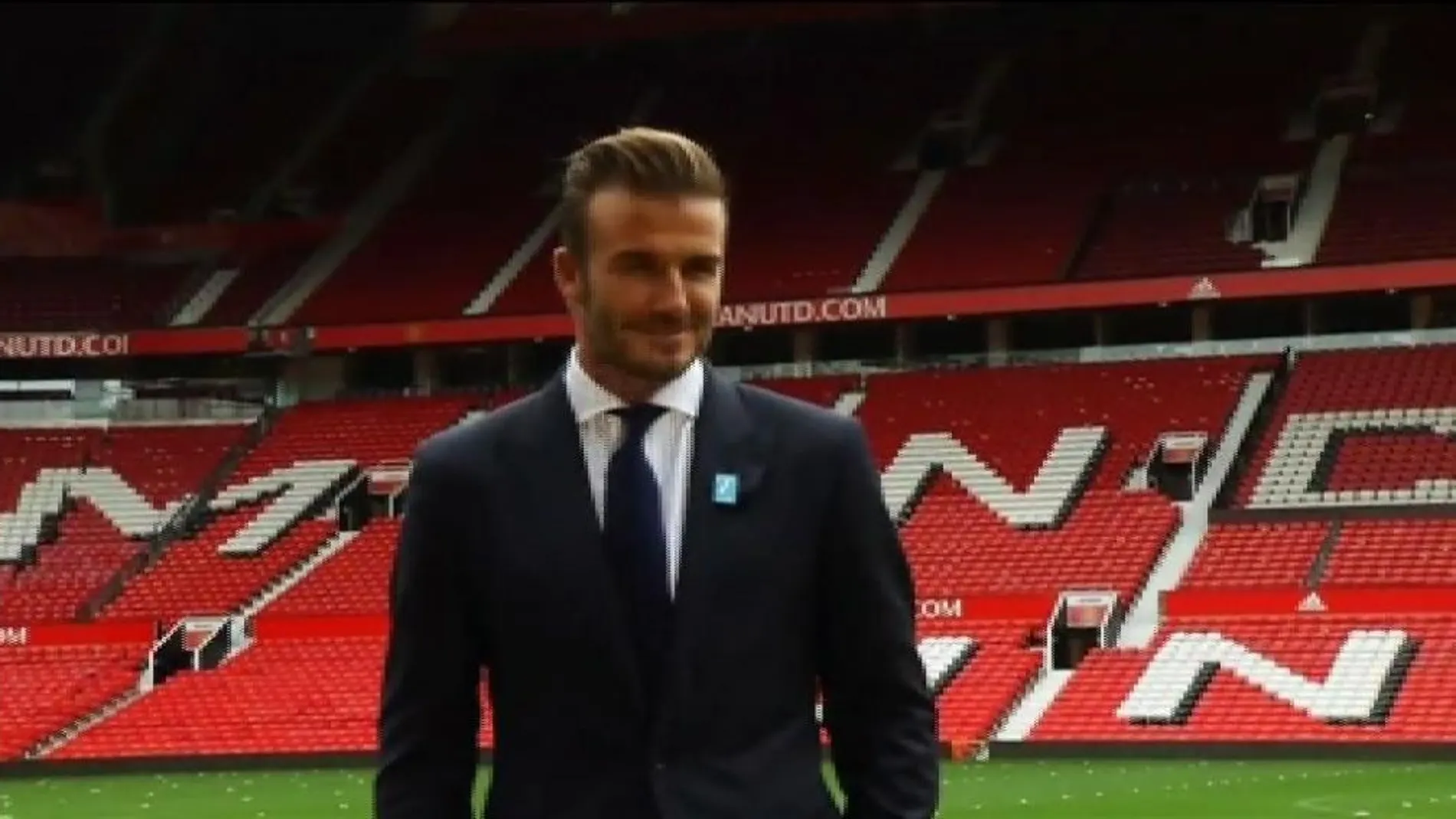 David Beckham en el estadio de Old Trafford