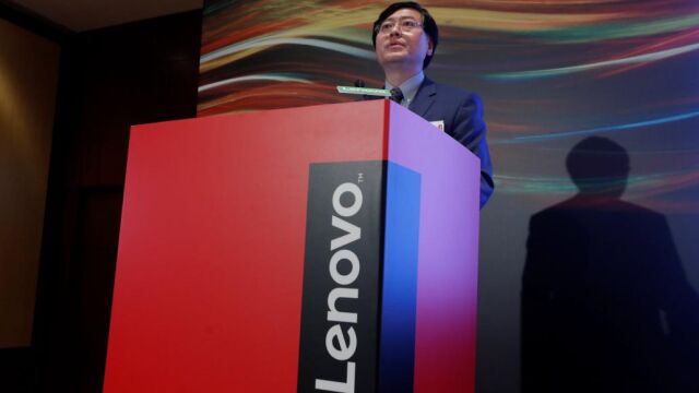 El director general de Lenovo, Yang Yuanqing, durante una presentación de resultados la pasada semana