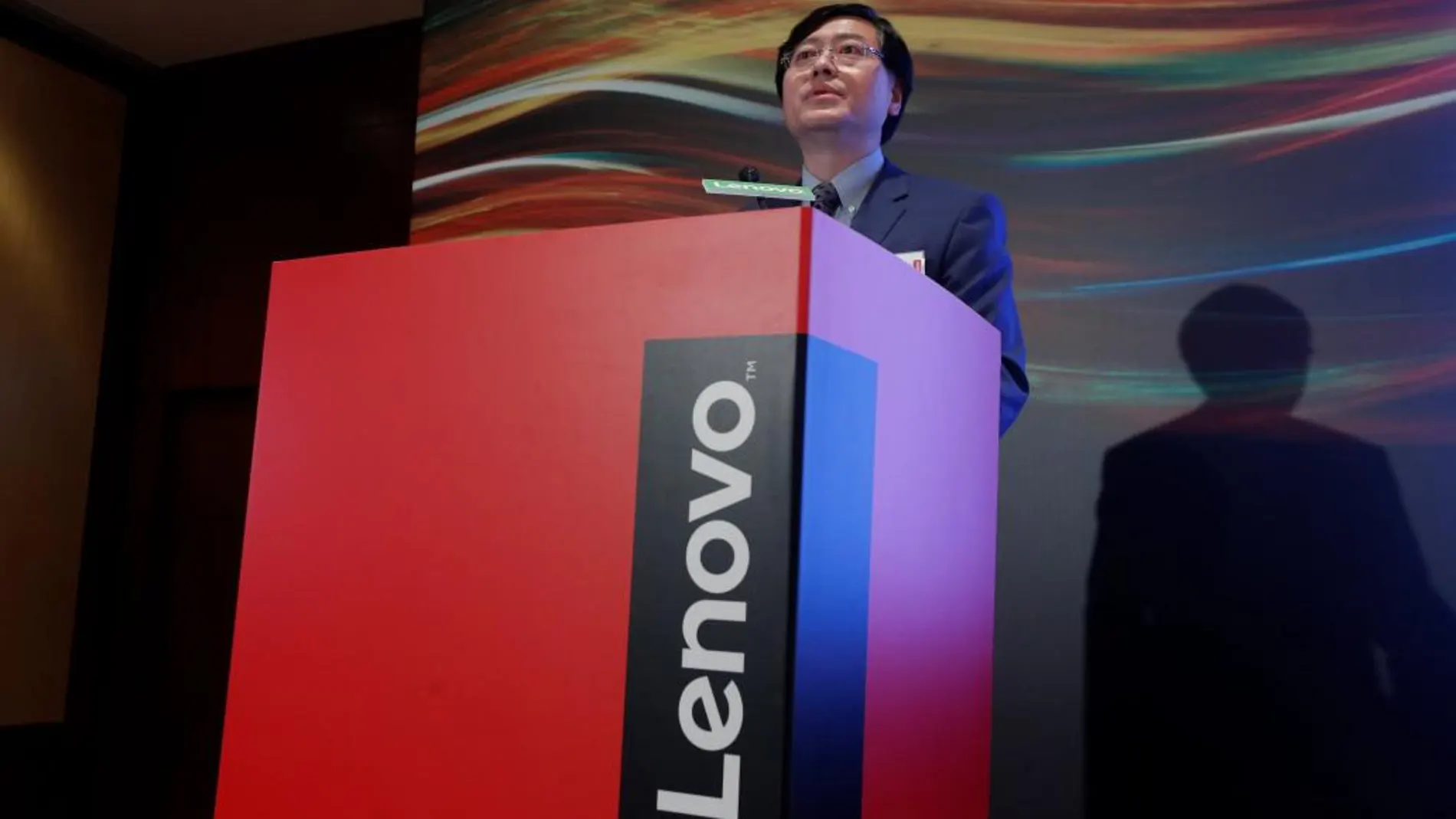 El director general de Lenovo, Yang Yuanqing, durante una presentación de resultados la pasada semana