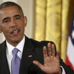 El presidente de Estados Unidos, Barack Obama, durante la rueda de prensa en la Casa Blanca