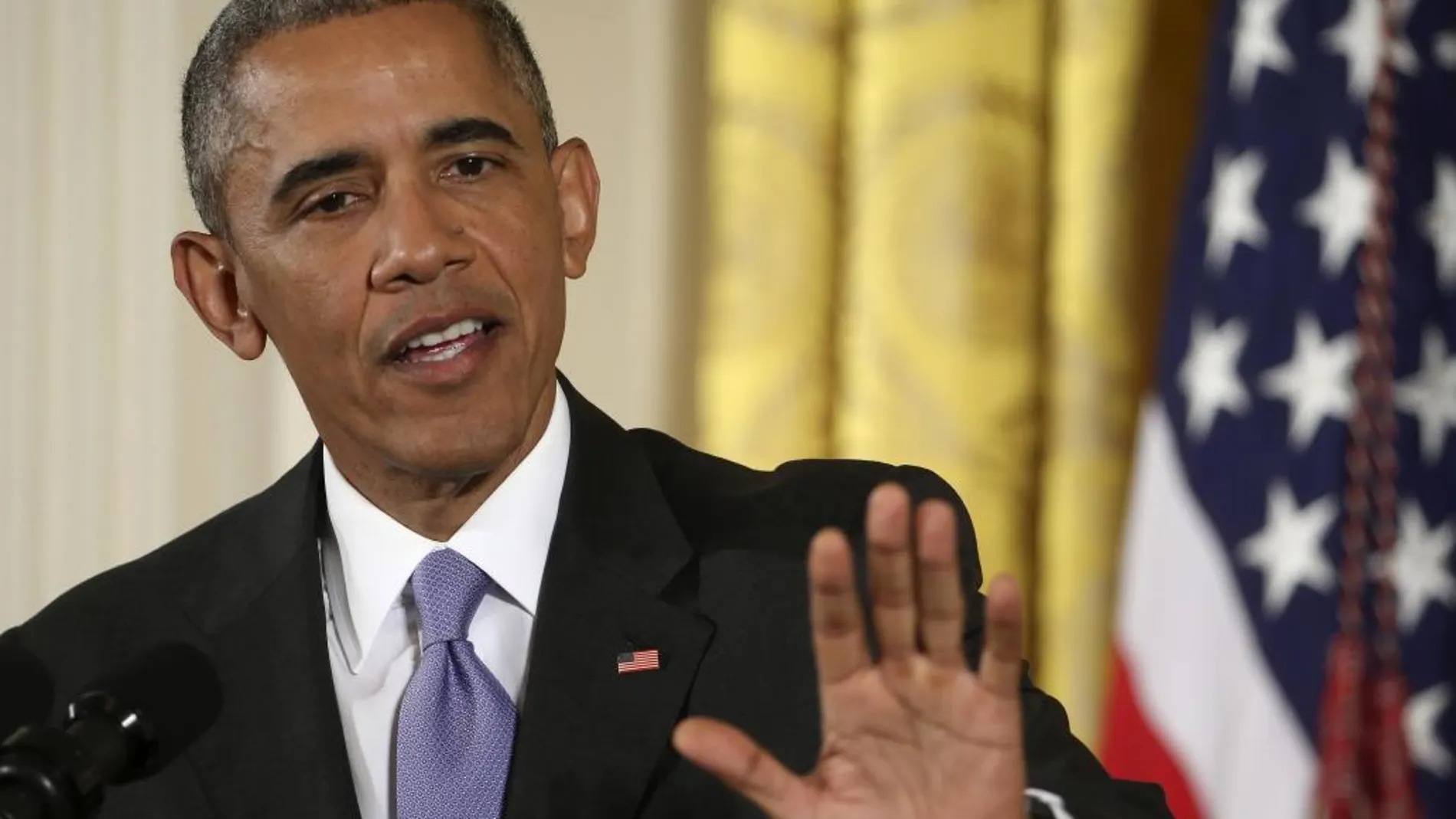 El presidente de Estados Unidos, Barack Obama, durante la rueda de prensa en la Casa Blanca